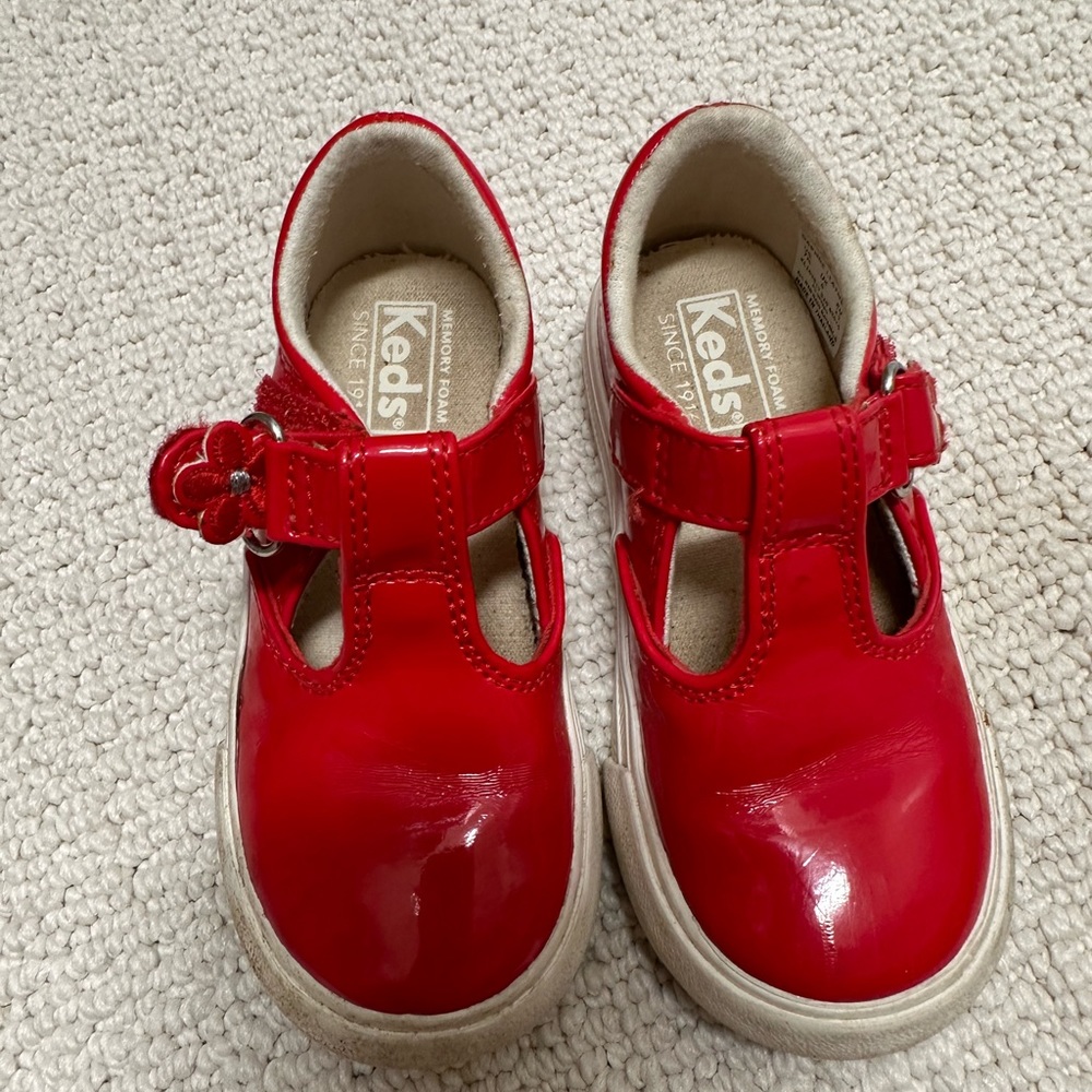 Patent leather red keds size 7